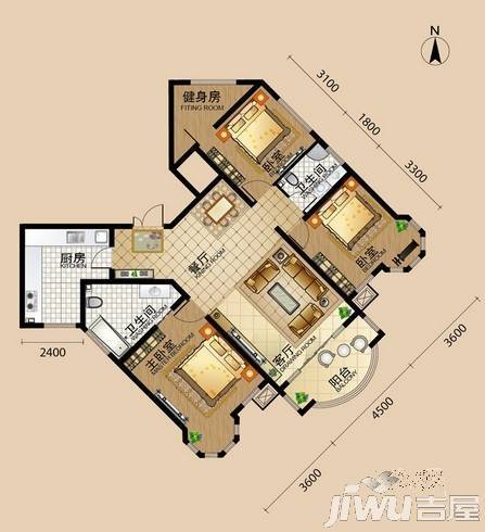 康居东瑞佳苑2室2厅1卫户型图