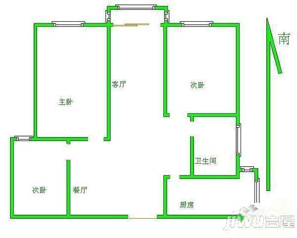 康居东瑞佳苑2室2厅1卫户型图