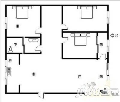 择邻青年首宅1室1厅1卫52.3㎡户型图