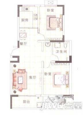 未来和枫苑2室2厅1卫户型图