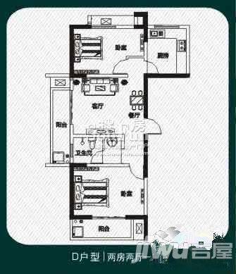 未来和枫苑2室2厅1卫户型图