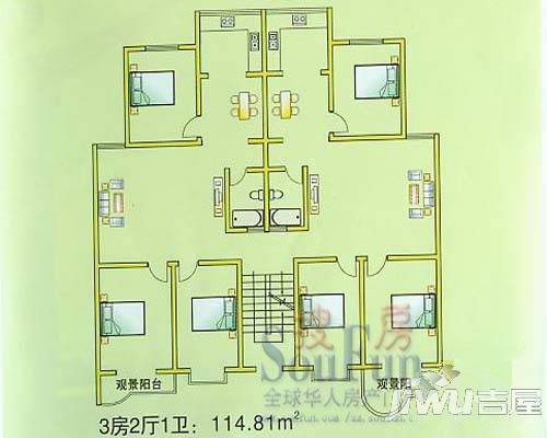 通达春天3室2厅1卫户型图