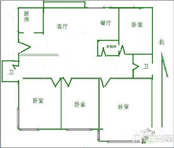 亚新美好时光2室2厅1卫89㎡户型图