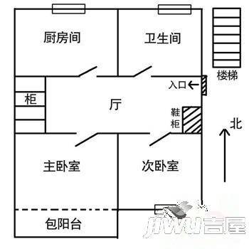 朝阳小区2室2厅1卫78㎡户型图