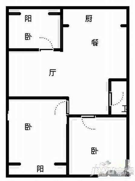 高教小区3室2厅2卫150㎡户型图