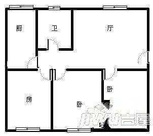 文华西区2室2厅1卫97㎡户型图