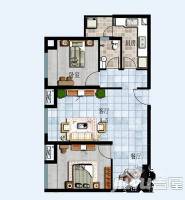 生产路小区2室2厅1卫92㎡户型图