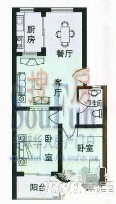 长城康桥华城1室1厅1卫户型图