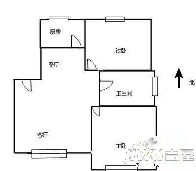 铁工里2室2厅1卫73㎡户型图