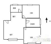 铁工里2室2厅1卫73㎡户型图