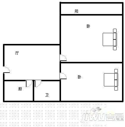 苗圃小区2室2厅1卫85㎡户型图