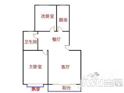 佛岗新居2室1厅1卫户型图