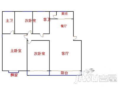 佛岗新居2室1厅1卫户型图