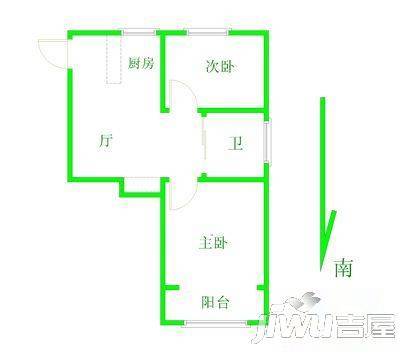 和谐小区2室2厅1卫103㎡户型图