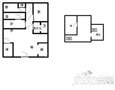 锦程山庄3室2厅2卫125㎡户型图