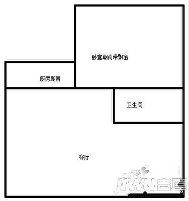 香桔市1室1厅1卫41㎡户型图