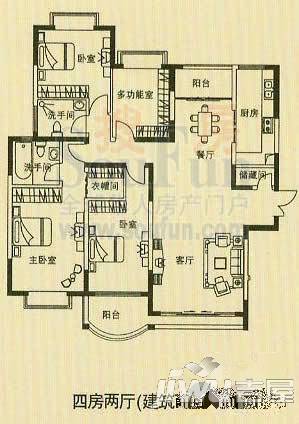 名门世家3室2厅2卫148.9㎡户型图