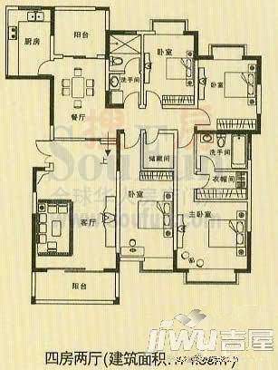 名门世家3室2厅2卫148.9㎡户型图