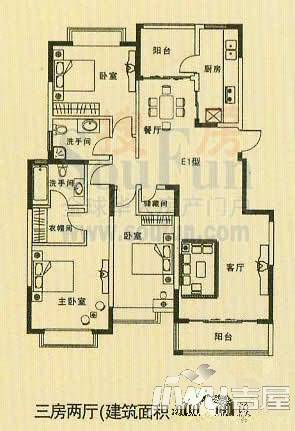 名门世家3室2厅2卫148.9㎡户型图