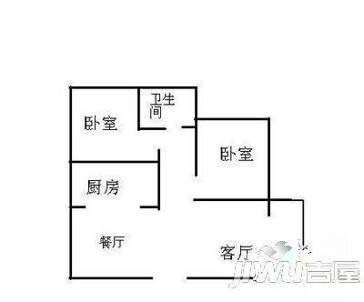 丰庆华府2室2厅1卫95㎡户型图