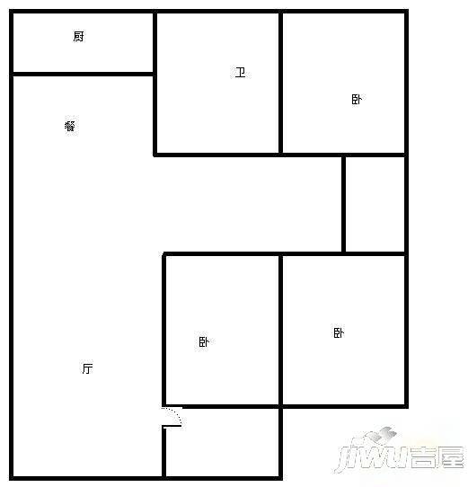 丰庆华府2室2厅1卫95㎡户型图