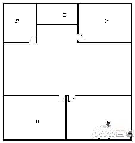 丰庆华府2室2厅1卫95㎡户型图