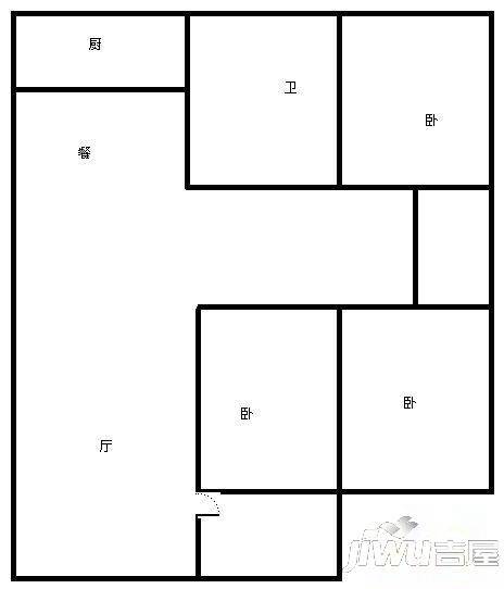 丰庆华府2室2厅1卫95㎡户型图