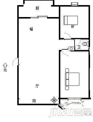 丰庆华府2室2厅1卫95㎡户型图