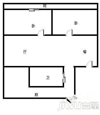 丰庆华府2室2厅1卫95㎡户型图