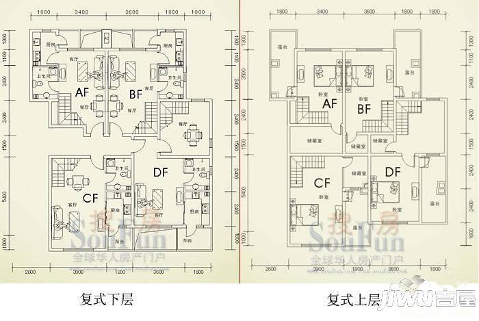 鑫苑都市公寓1室1厅1卫户型图