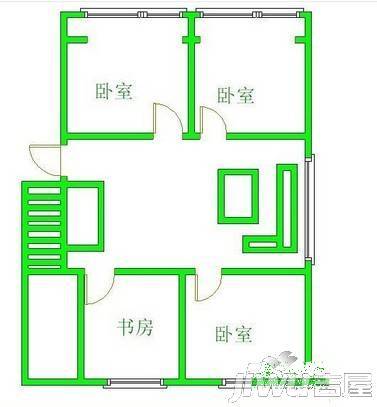 前进路50号院2室1厅1卫63㎡户型图