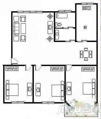 汉飞城市公园二期4室2厅2卫137㎡户型图