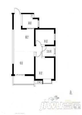 花时代3室2厅1卫89㎡户型图