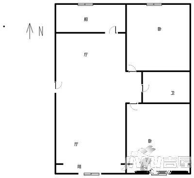 中华园3室1厅1卫户型图