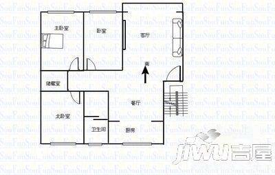 思达金桂园3室2厅1卫108㎡户型图