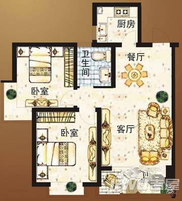 裕华文汇3室2厅1卫129㎡户型图