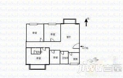 正功花园2室2厅1卫89㎡户型图