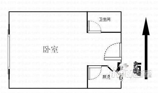 西景佳苑1室1厅1卫50㎡户型图