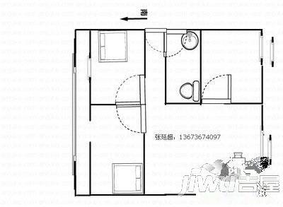 闫垌小区2室2厅1卫87㎡户型图