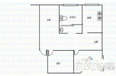 闫垌小区2室2厅1卫87㎡户型图