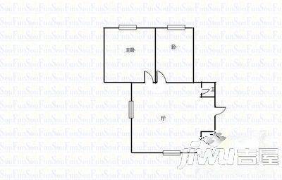 汝河小区2室1厅1卫56㎡户型图