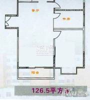 鸿鑫公寓1室1厅1卫126.5㎡户型图