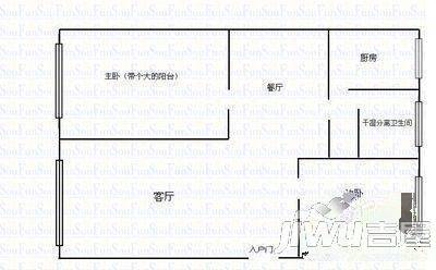 文华西区2室2厅1卫97㎡户型图