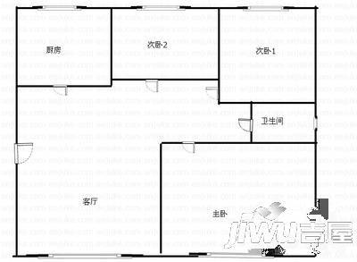 文华西区2室2厅1卫97㎡户型图