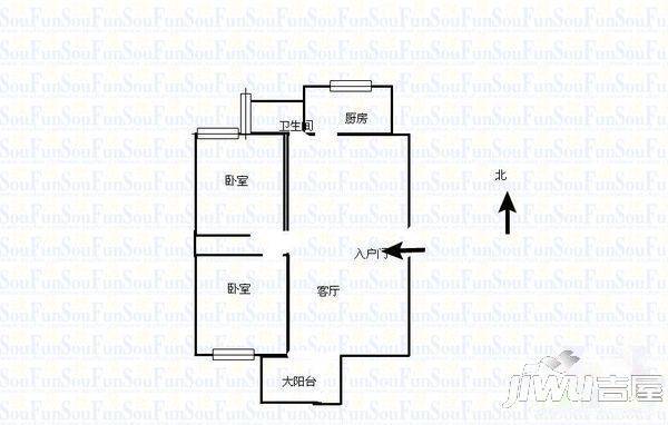 亚新美好时光2室2厅1卫89㎡户型图