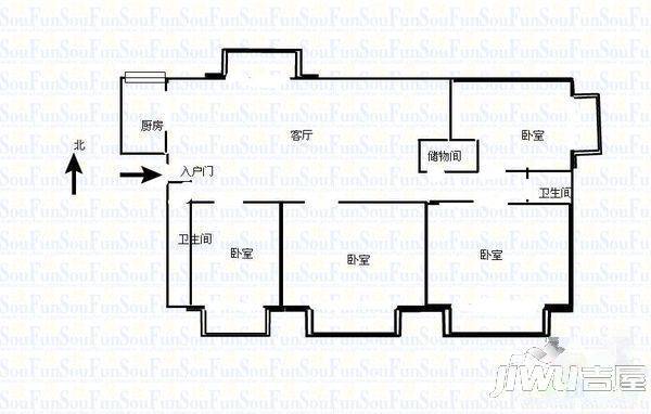 亚新美好时光2室2厅1卫89㎡户型图