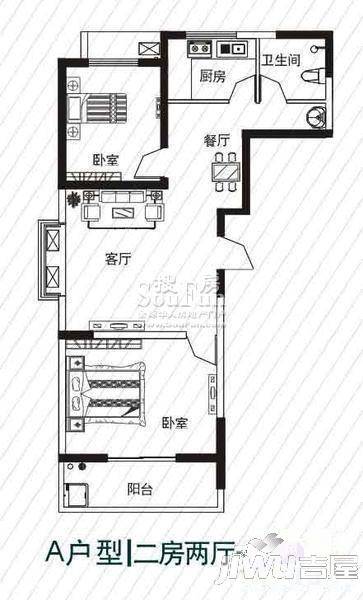 未来和枫苑2室2厅1卫户型图