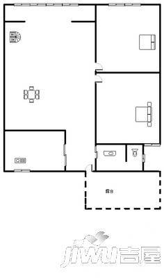 紫荆小区2室1厅1卫61㎡户型图