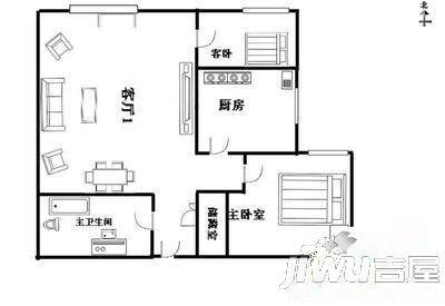 兴商公寓2室1厅1卫66㎡户型图