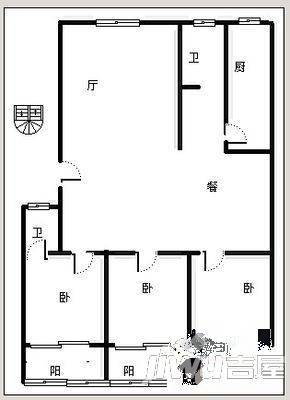 金河小区3室2厅2卫138㎡户型图